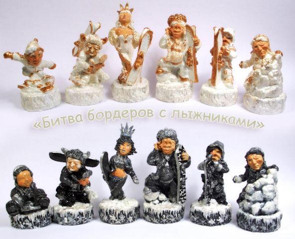 Лыжники и Бордеры Черно-белый вариант