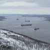 Мишуково.Мурманск через залив.