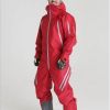 Горнолыжный комбинезон Montblanc Freerider утепленный (серый) размер M (вид спереди красный)