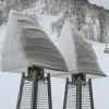 Газовые обогреватели после снегопада с ветром у Балагана
